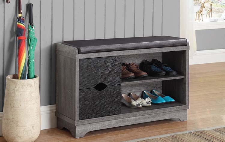 small entryway storage bench